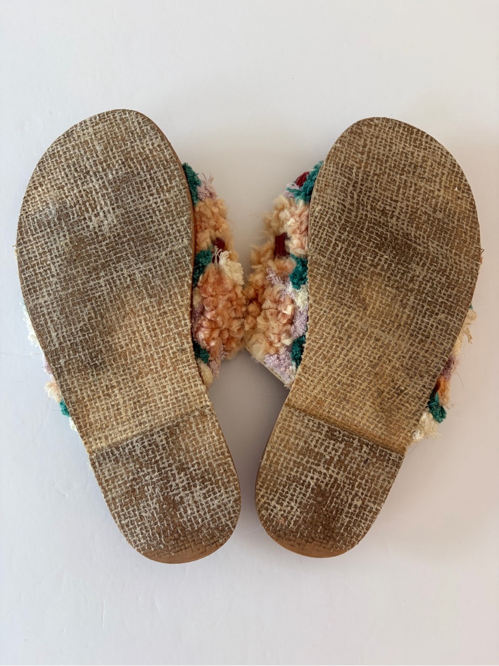 Free People Yuma Woven Mule Sandals Leather Tan Embroidery Women's 37 (7 US) - Picture 5 of 9